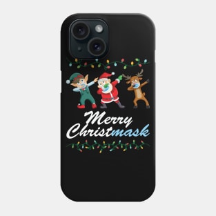 Funny Christmas 2020 Santa Elf Reindeer Dabbing Wearing Mask Gift Phone Case