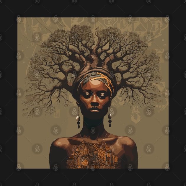 Strong Roots, Beautiful Soul Black Woman Afrocentric by Merchweaver