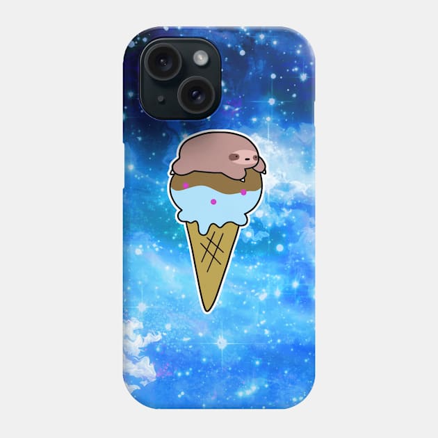 Icecream Cone Sloth Night Sky Phone Case by saradaboru