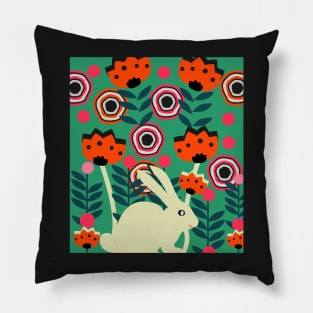 Little bunny in spring Pillow