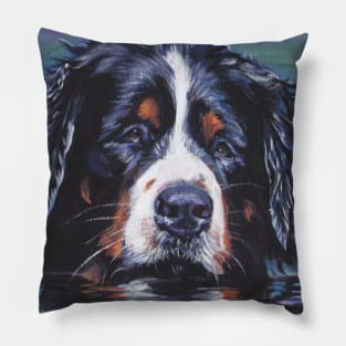 Bernese Mountain Dog Fine Art Painting Pillow