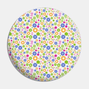 Flowers Spring Colors Pattern Pin