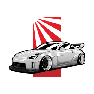 Silver 350Z Fairlady Z widebody JDM T-Shirt