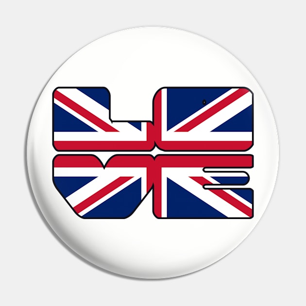 Love Great Britain - Union Jack Pin by SolarCross