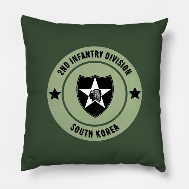 2nd Infantry Division South Korea Pillow by Trent Tides