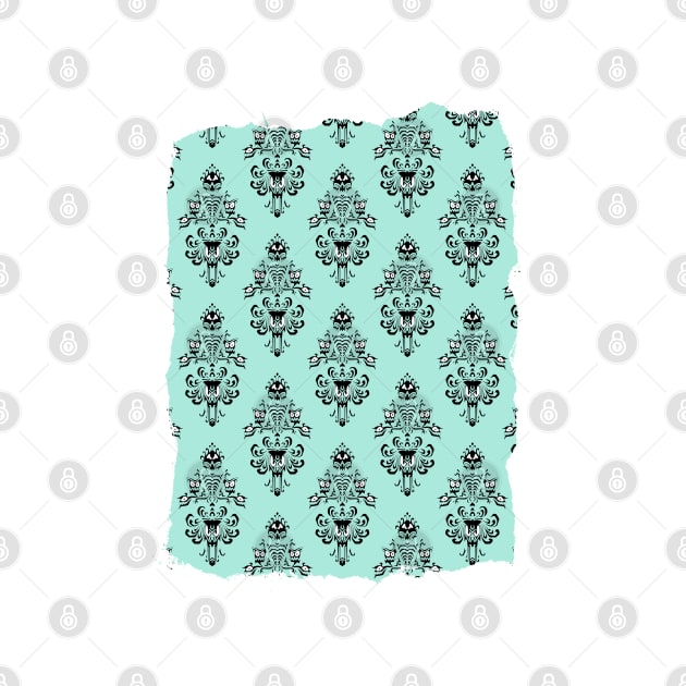 Haunted Mansion Wallpaper Turquoise by FandomTrading