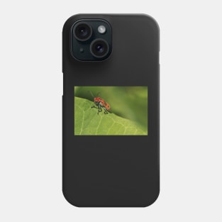 Red and black beetle on a leaf Phone Case