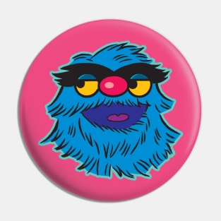 Fuzzy Blue Puppet Pin