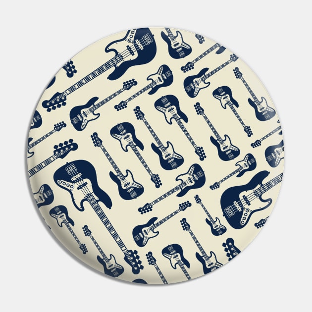 Bass Guitar Seamless Pattern Light Theme Pin by nightsworthy