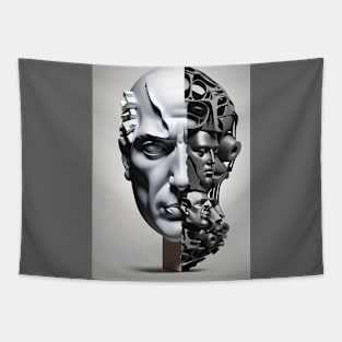 Dual Faces: Monochrome Fusion Tapestry