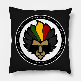 Reggaelize it! Logo Rasta Colors Reggae Pillow