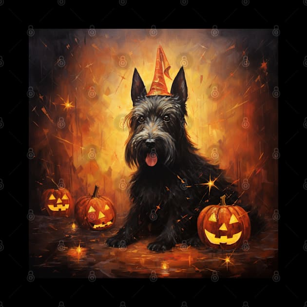 Black Scottish Terrier Halloween by NatashaCuteShop