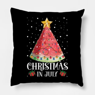 Christmas In July Watermelon Xmas Tree Summer Pillow