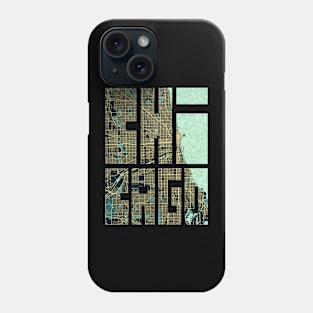 Chicago, Illinois, USA City Map Typography - Summer Phone Case