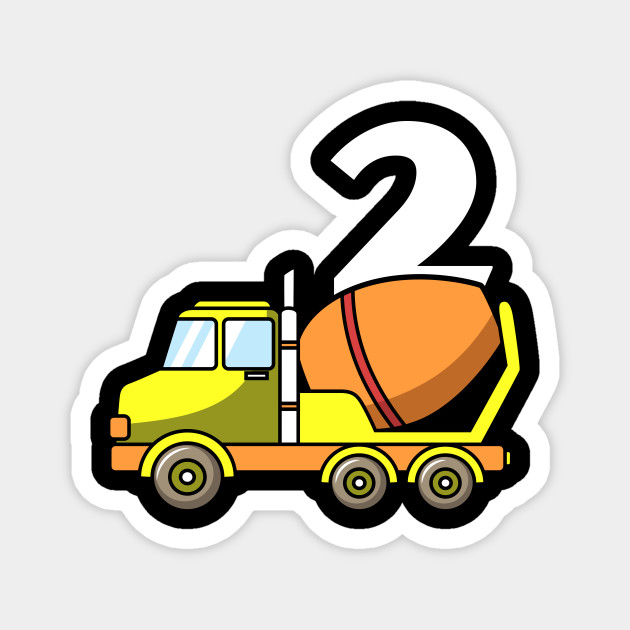 Funny Construction 2 Years Old 2nd Birthday Party Gift Construction Magnet Teepublic