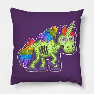 Unicorn Skeleton Halloween Pillow