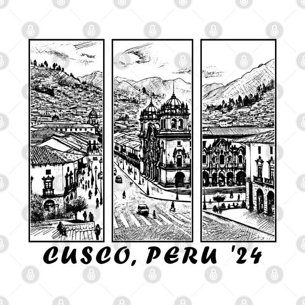 2024 Peruvian Cusco Peru Artistic Hand Drawn Style by Sambastyles