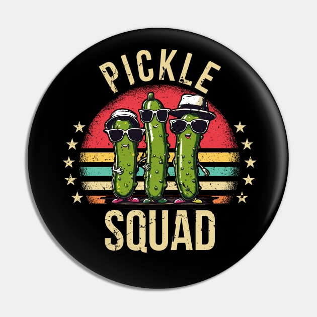 Pickle Squad Funny Pickles Pin by DesignArchitect