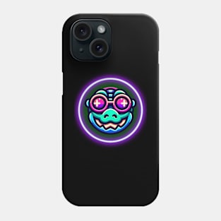 neon cyberpunk gator graphic Phone Case