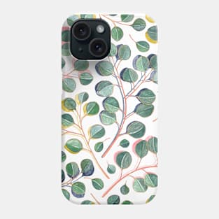 Simple Silver Dollar Eucalyptus Leaves Phone Case