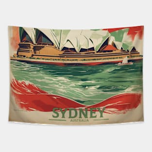 Sydney Opera House Australia Vintage Travel Poster Tourism Tapestry