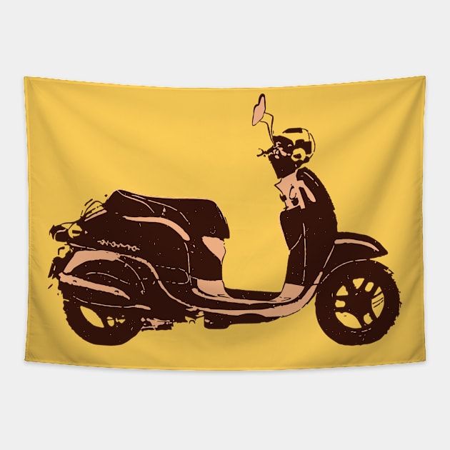 Retro Vintage Scooter Tapestry by YTdesign