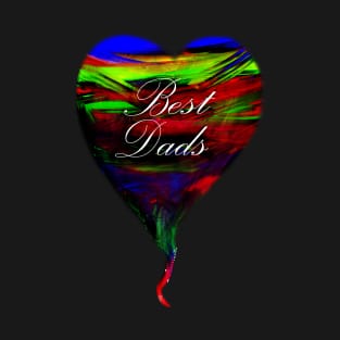 Happy fathers day best dads LGBTQIA+ rainbow plasticine  heart balloon T-Shirt