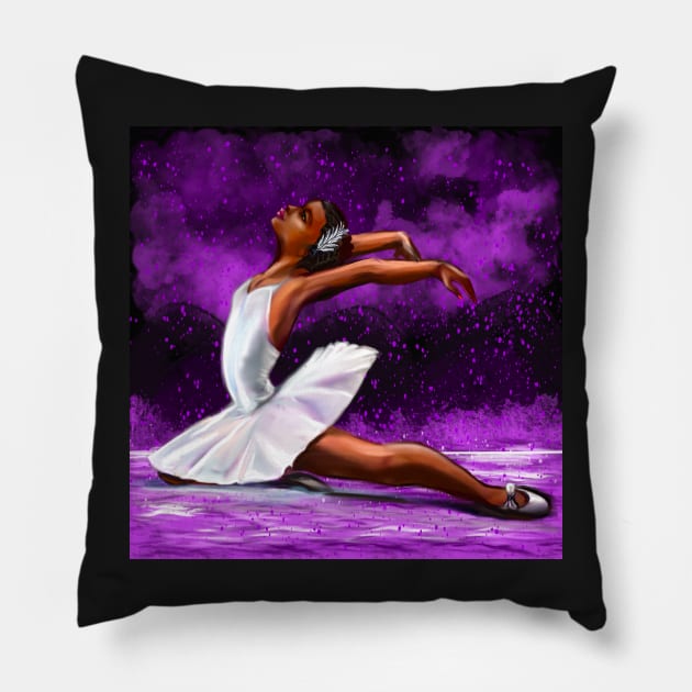 Ballet  African American black ballerina 2022 - white tutu. The best Gifts for black women 2022 Pillow by Artonmytee
