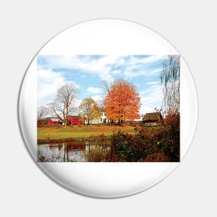 Farms - Farm by Pond in Autumn Pin