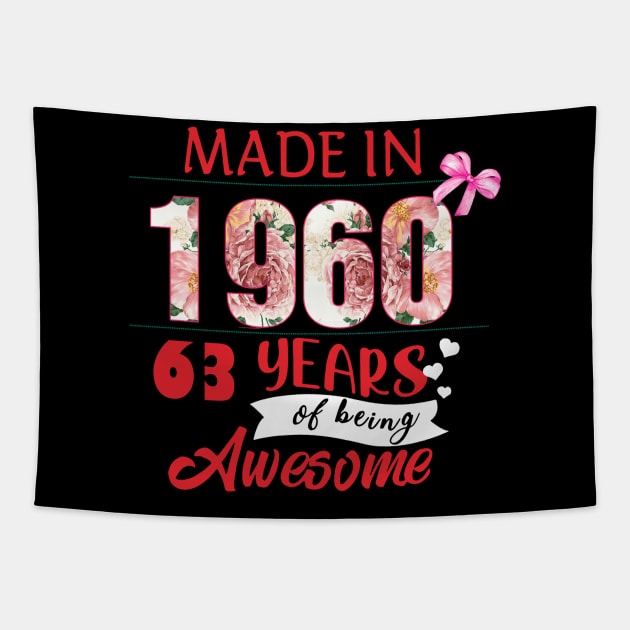 Flower Made In 1960 63 Years Of Being Awesome Tapestry by Gearlds Leonia