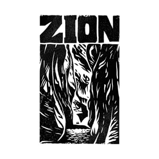 Zion The Narrows Woodcut Print T-Shirt