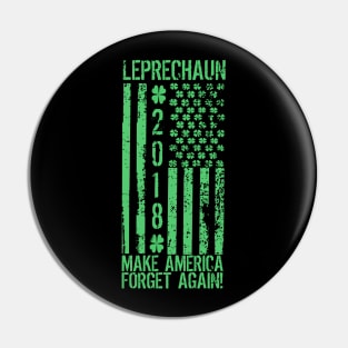 Leprechaun Make America Forget Again Pin