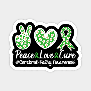 Cerebral Palsy Awareness Leopard Peace Love Cure Magnet