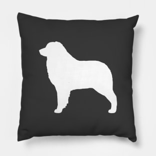 Australian Shepherd Dog | White Silhouette Pillow