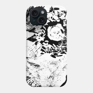 Black and White Rose Design Print Phone Case