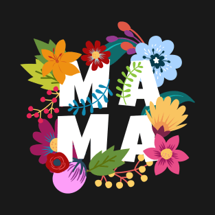 Mama Floral Layers Pattern T-Shirt