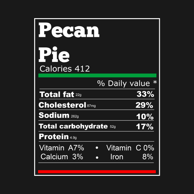 Pecan Pie Nutrition Facts Thanksgiving Tshirt Pecan Pie Nutrition