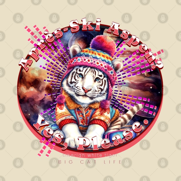 Apres-Ski Aspen Cosmic Beanie White Tiger 66T by catsloveart