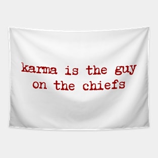 Karma is the guy on the chiefs Tapestry