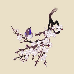 Japanese sakura blossoms and bird T-Shirt