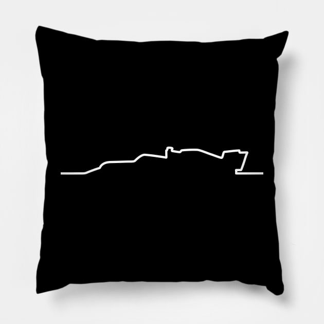 Black Mercedes F1 Car Line Art 2 - 2021 Model Pillow by GreazyL