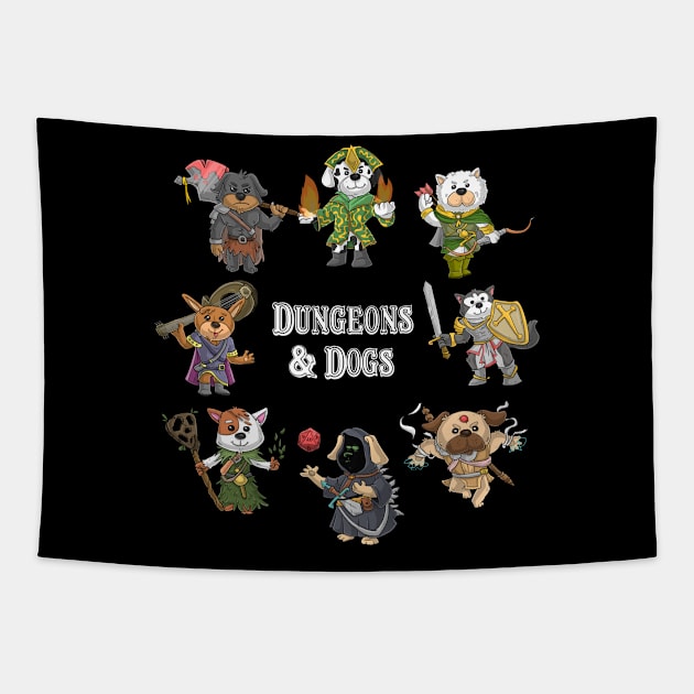 Dungeons And Dogs Tapestry by Bingeprints