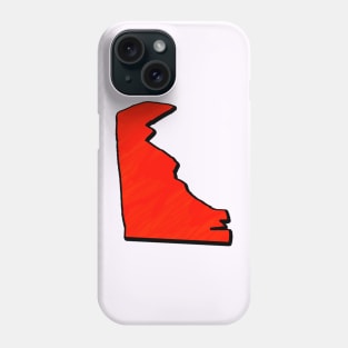 Bright Red Delaware Outline Phone Case