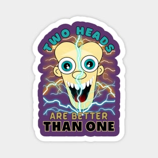 Two Heads Are Better Than One Twin Head Happy Funny Face Cartoon Emoji Magnet