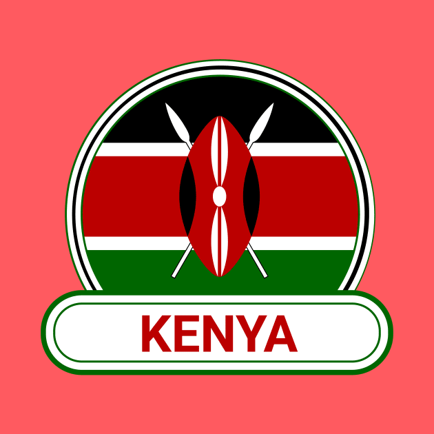 Kenya Country Badge - Kenya Flag by Yesteeyear