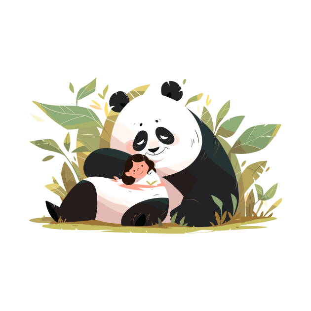 Cute Giant Panda Animal Loving Cuddle Embrace Children Kid Tenderness by Cubebox