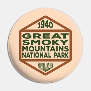 Great Smoky Mountains National Park North Carolina badge Pin