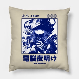 Cyberpunk Anime Vaporwave Japanese Girl Streetwear Aesthetic Pillow