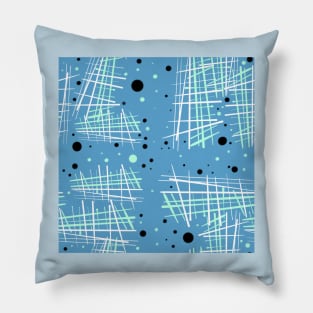 Scratchy Plaid: Blue Pillow