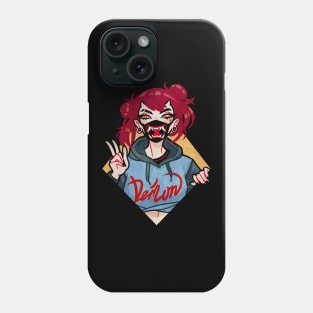 Demon girl with mask Phone Case